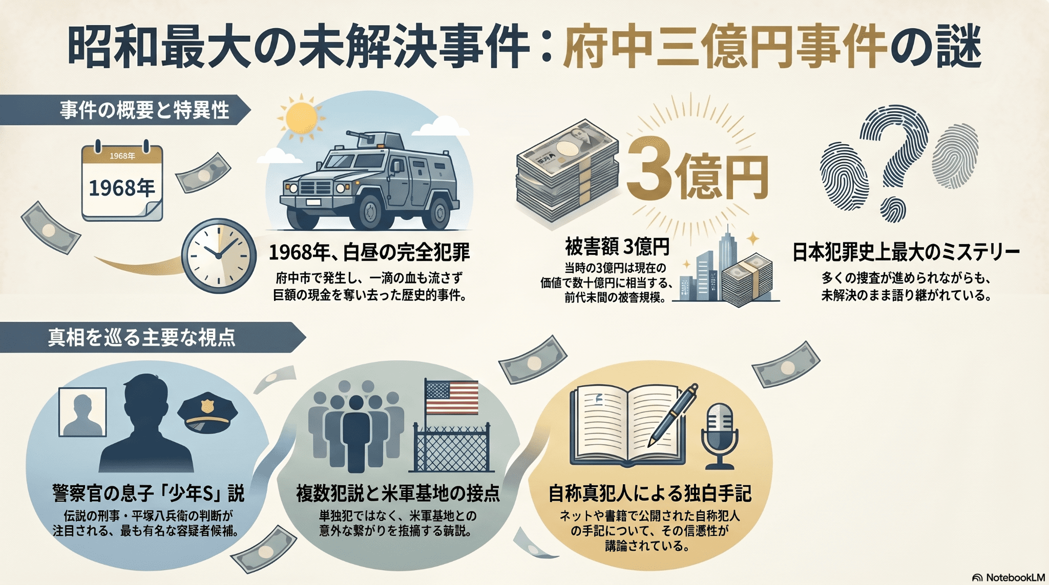 3億円事件の犯人は誰？謎に包まれた正体と有力な説を解説